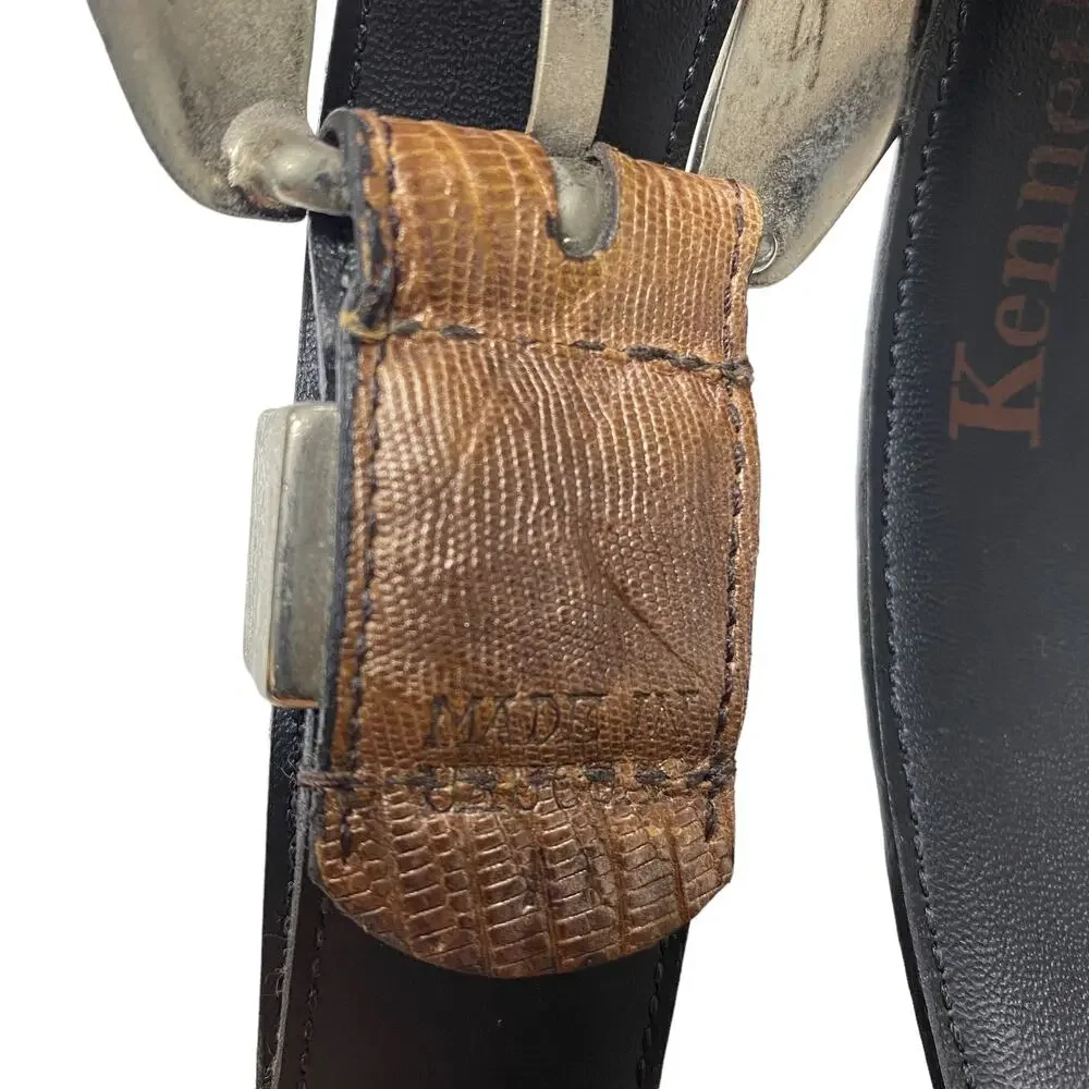 Kenneth Cole NY Womens Brown Leather Western Silver Western Belt
